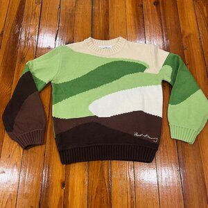 House Of Sweater Landscape Knit Crewneck Wool Blend Sweater Women's Size 2
